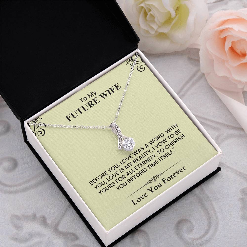 To My Future Wife Elegant Drop Pendant Necklace Romantic Gift for Anniversary Engagement and Wedding Alluring Beauty