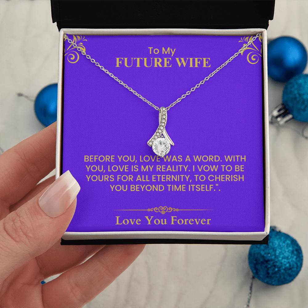 To My Future Wife Card - Meaningful Love Keepsake with Gold Accents for Proposal Alluring Beauty necklace