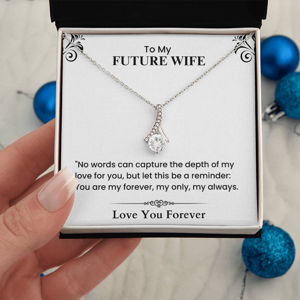To My Future Wife - Elegant Love Knot Necklace with Romantic Message