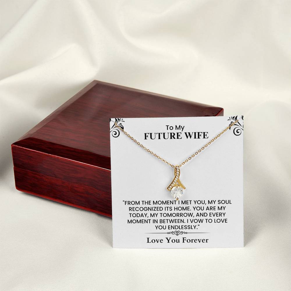 To My Future Wife Keepsake - Sentimental Love Letter Card for Fiancée or Bride-to-Be Alluring Beauty necklace