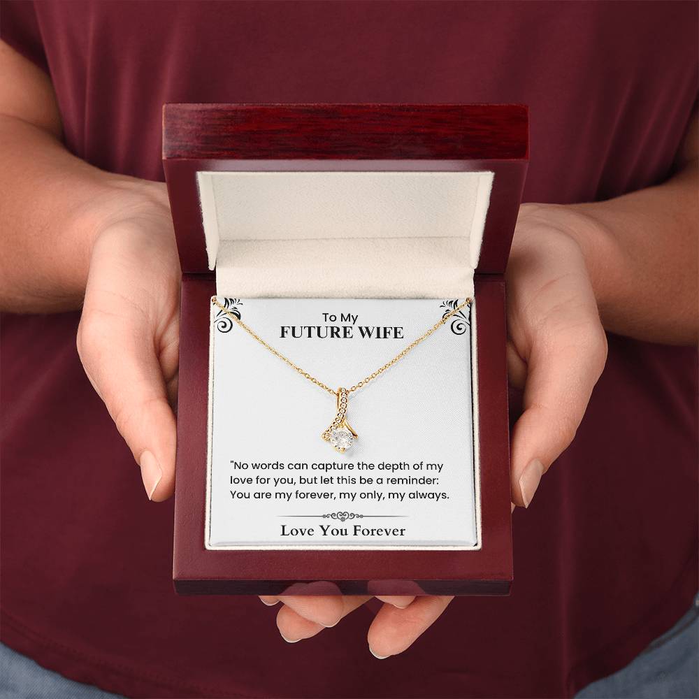 To My Future Wife - Elegant Love Knot Necklace with Romantic Message