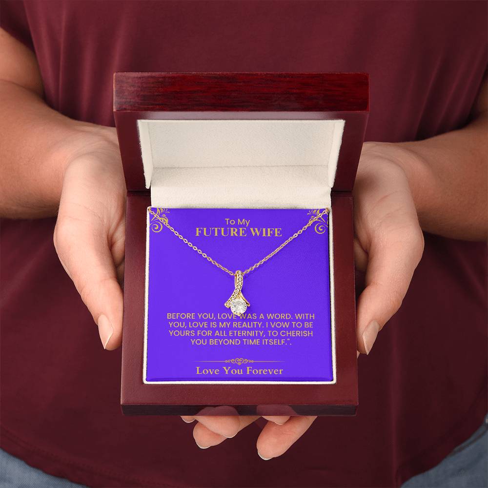 To My Future Wife Card - Meaningful Love Keepsake with Gold Accents for Proposal Alluring Beauty necklace