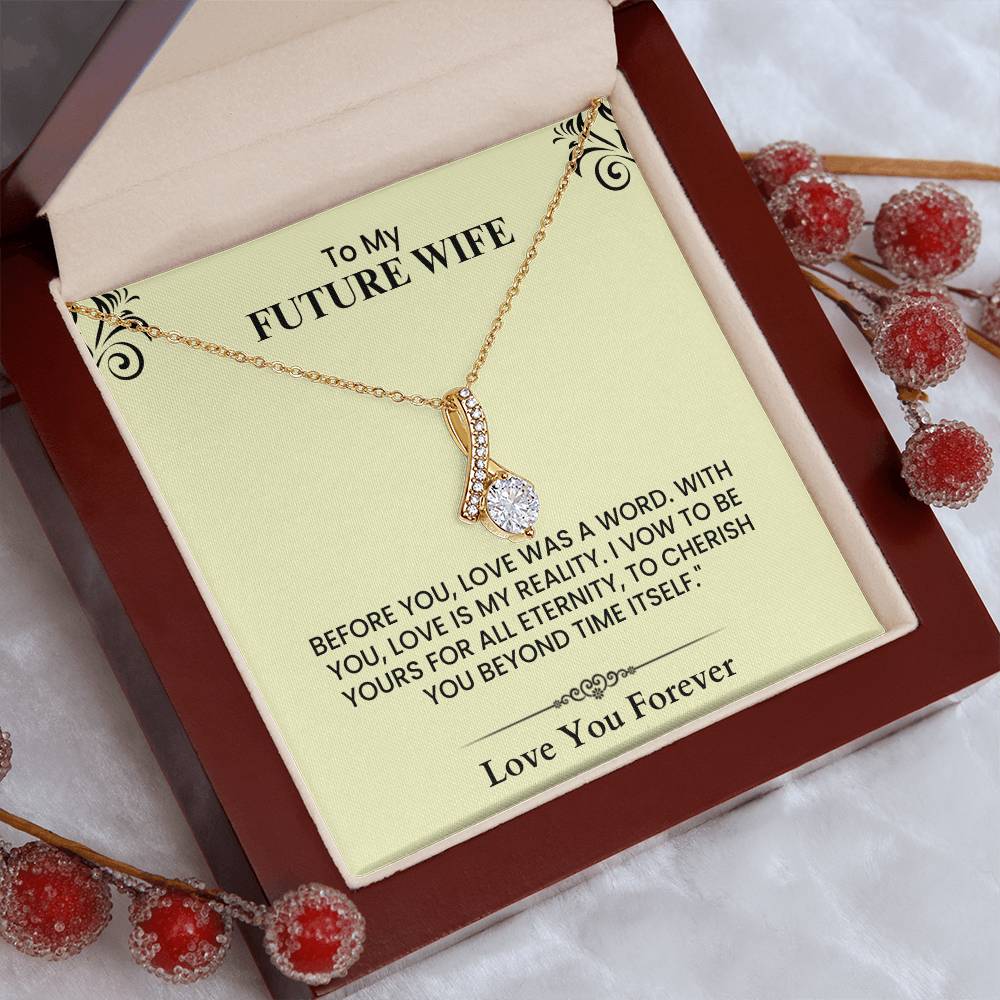 To My Future Wife Elegant Drop Pendant Necklace Romantic Gift for Anniversary Engagement and Wedding Alluring Beauty