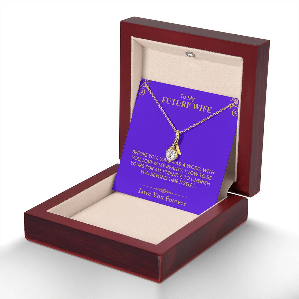 To My Future Wife Card - Meaningful Love Keepsake with Gold Accents for Proposal Alluring Beauty necklace