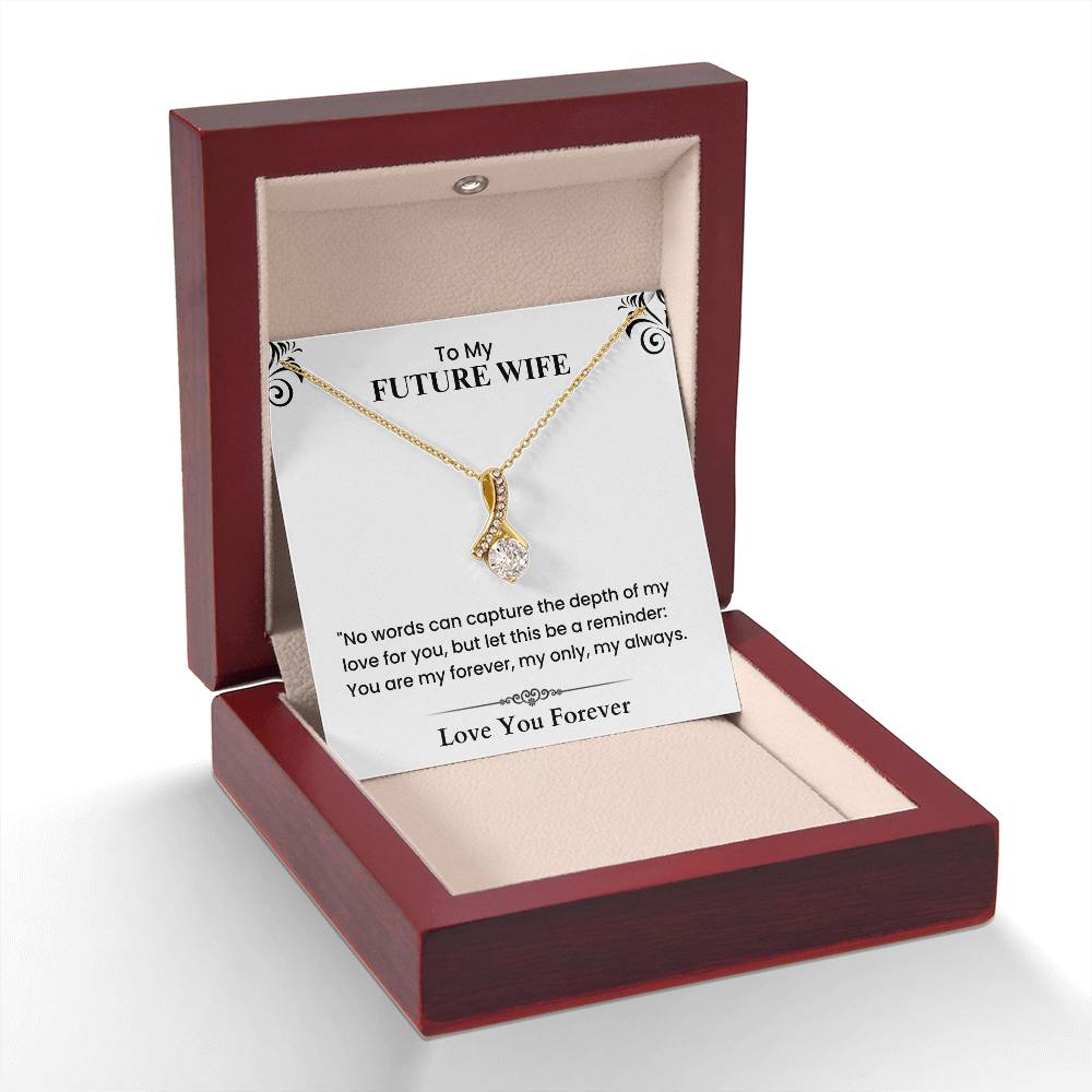 To My Future Wife - Elegant Love Knot Necklace with Romantic Message