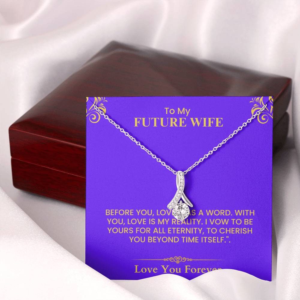 To My Future Wife Card - Meaningful Love Keepsake with Gold Accents for Proposal Alluring Beauty necklace