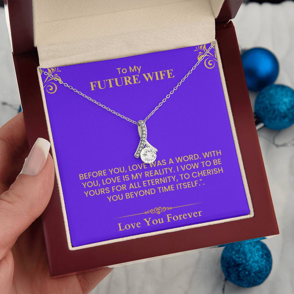 To My Future Wife Card - Meaningful Love Keepsake with Gold Accents for Proposal Alluring Beauty necklace
