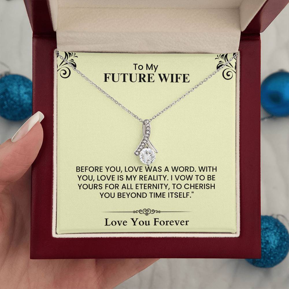 To My Future Wife Elegant Drop Pendant Necklace Romantic Gift for Anniversary Engagement and Wedding Alluring Beauty