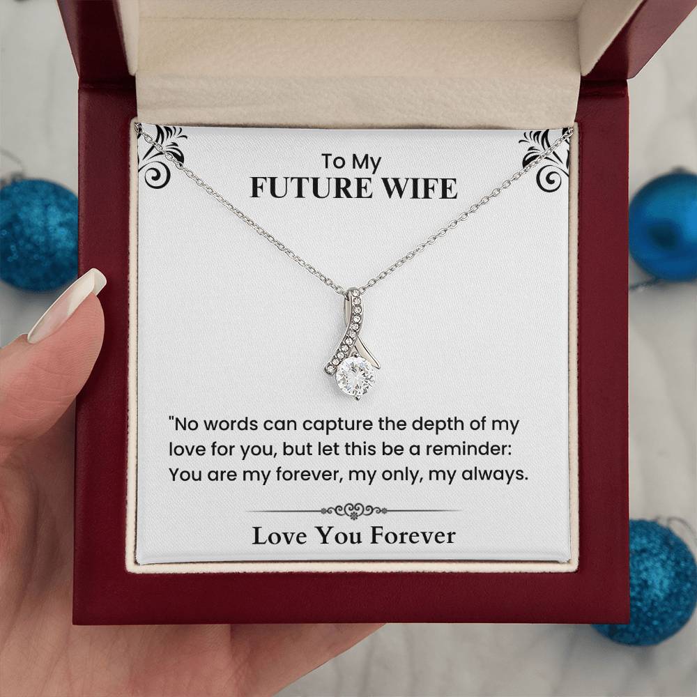 To My Future Wife - Elegant Love Knot Necklace with Romantic Message