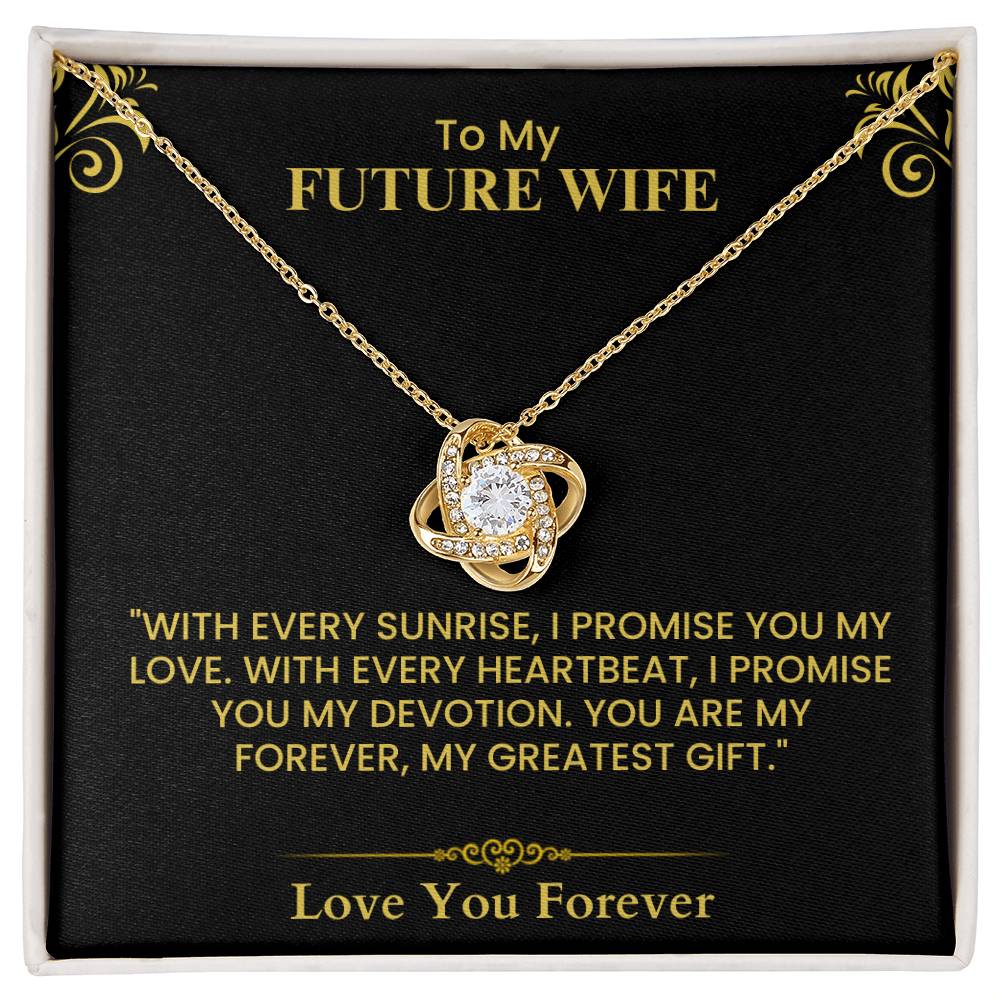 Romantic Gift for Future Wife – Heartfelt Love Message & Proposal Keepsake Love Knot Necklace