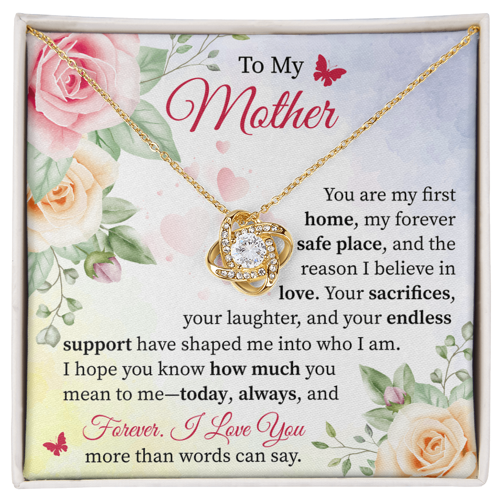 To My Mother - A Beautiful Tribute to Mom's Love & Sacrifice Love Knot Necklace