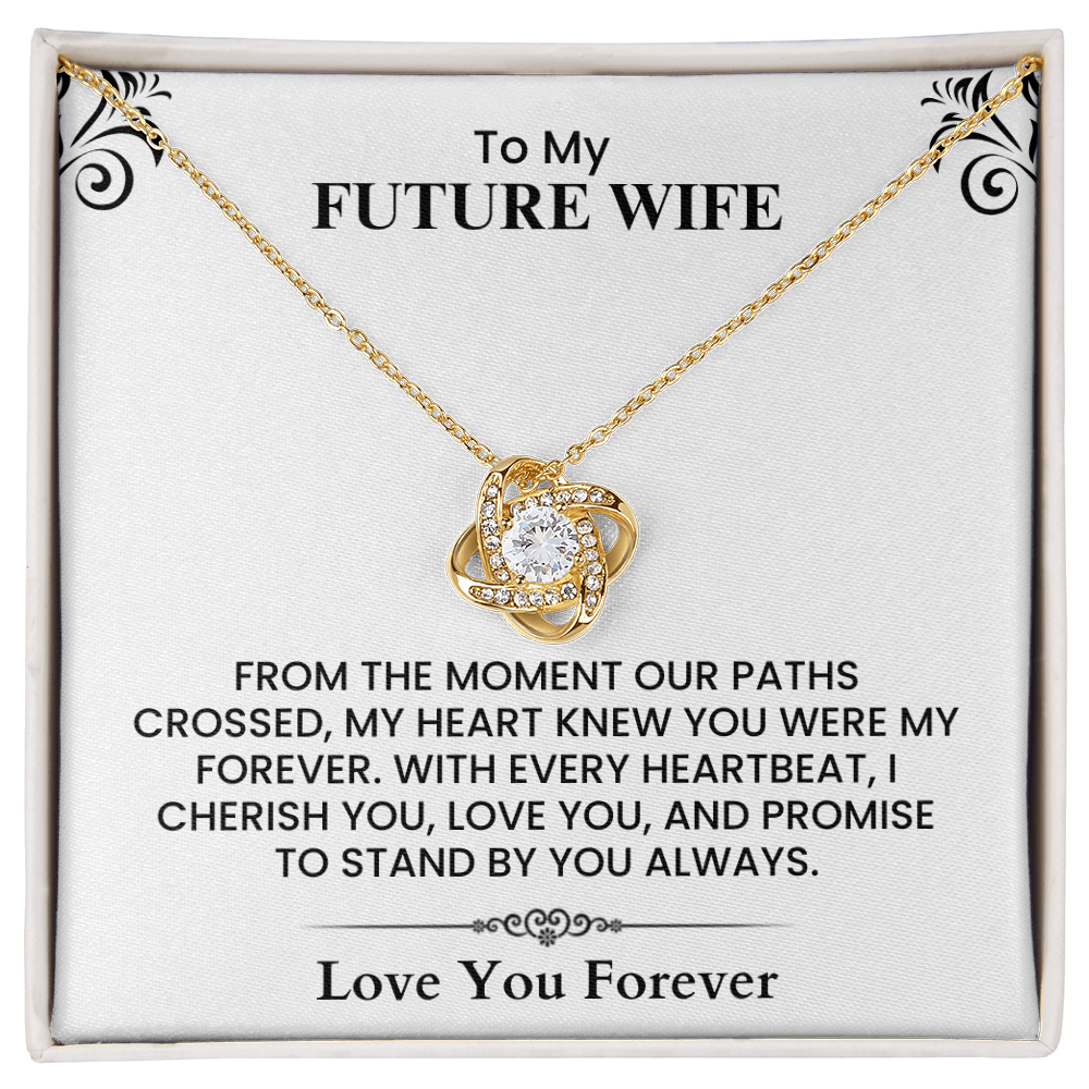 To My Future Wife Eternal Love Knot Necklace Romantic Gift for Engagement Anniversary and Wedding  Love Knot Necklace.