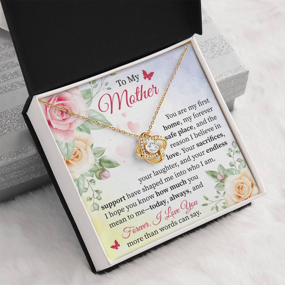 To My Mother - A Beautiful Tribute to Mom's Love & Sacrifice Love Knot Necklace