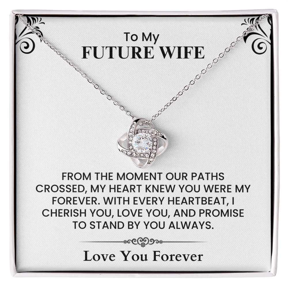 To My Future Wife Eternal Love Knot Necklace Romantic Gift for Engagement Anniversary and Wedding  Love Knot Necklace.