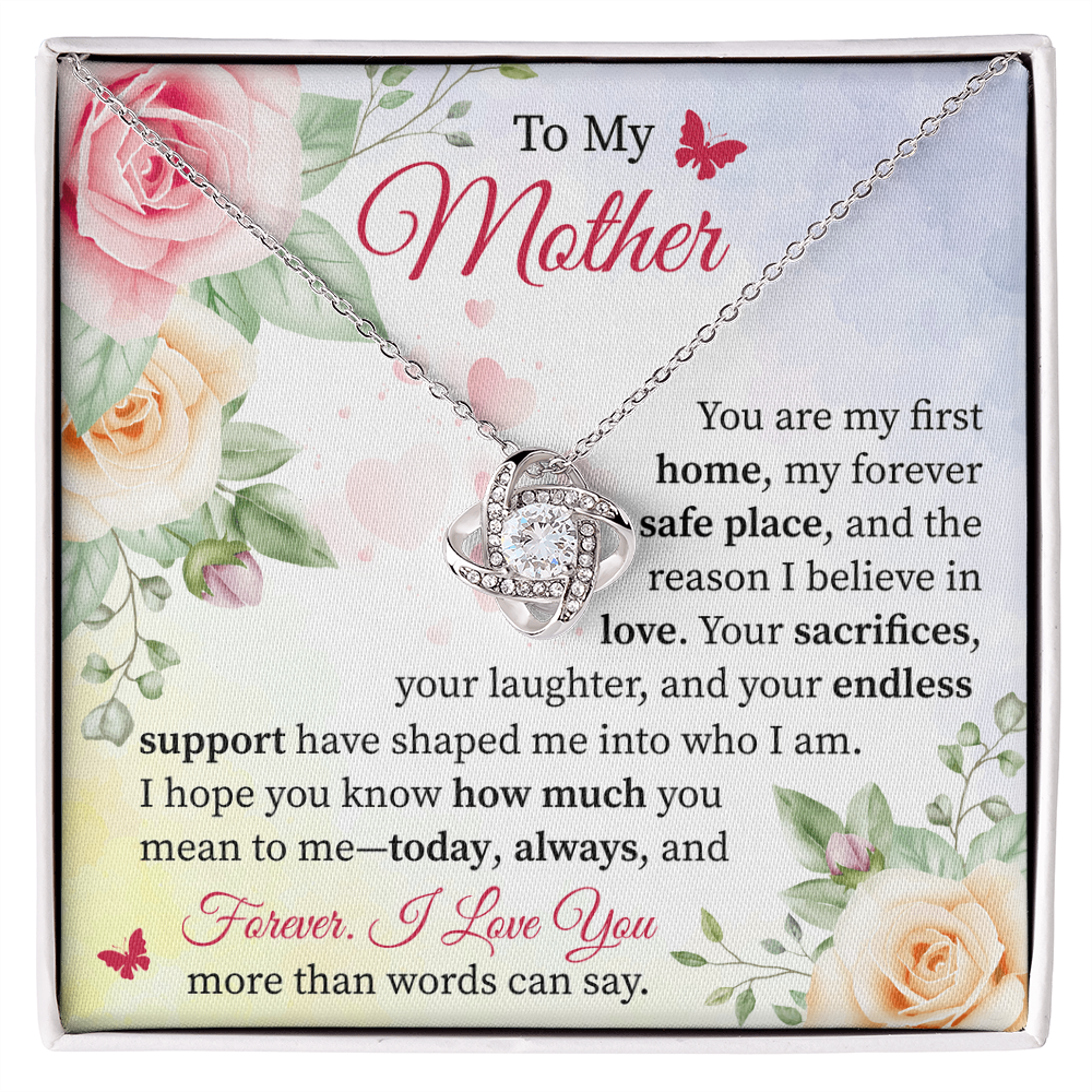 To My Mother - A Beautiful Tribute to Mom's Love & Sacrifice Love Knot Necklace
