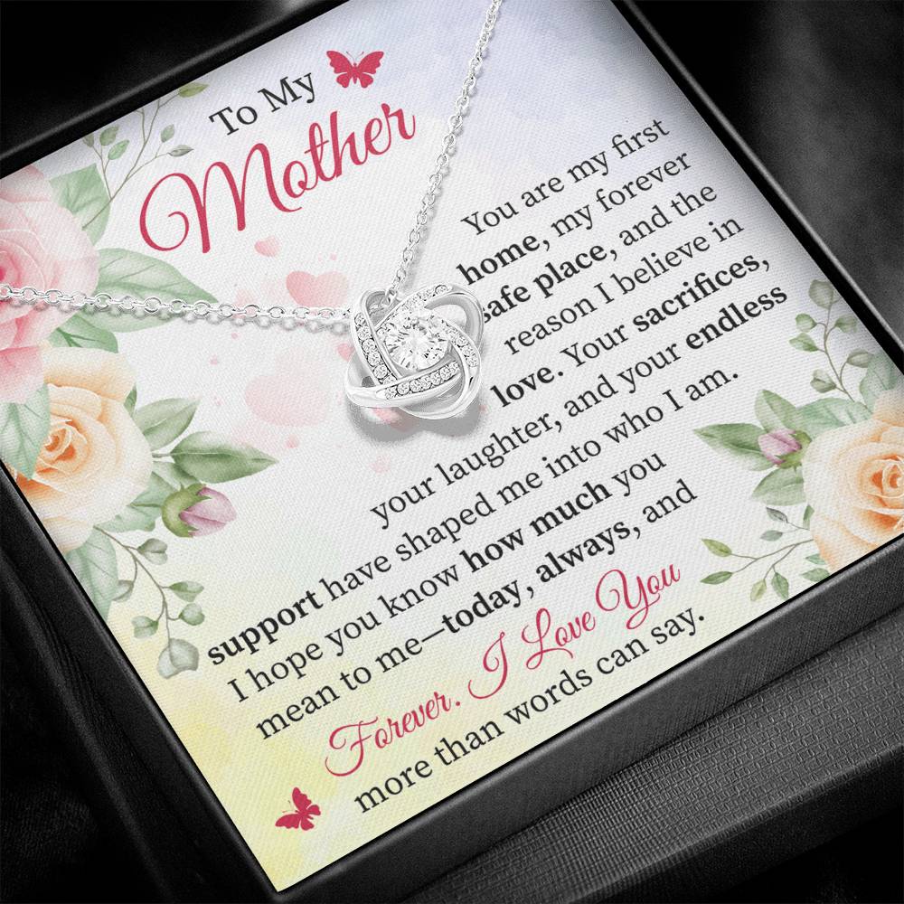 To My Mother - A Beautiful Tribute to Mom's Love & Sacrifice Love Knot Necklace
