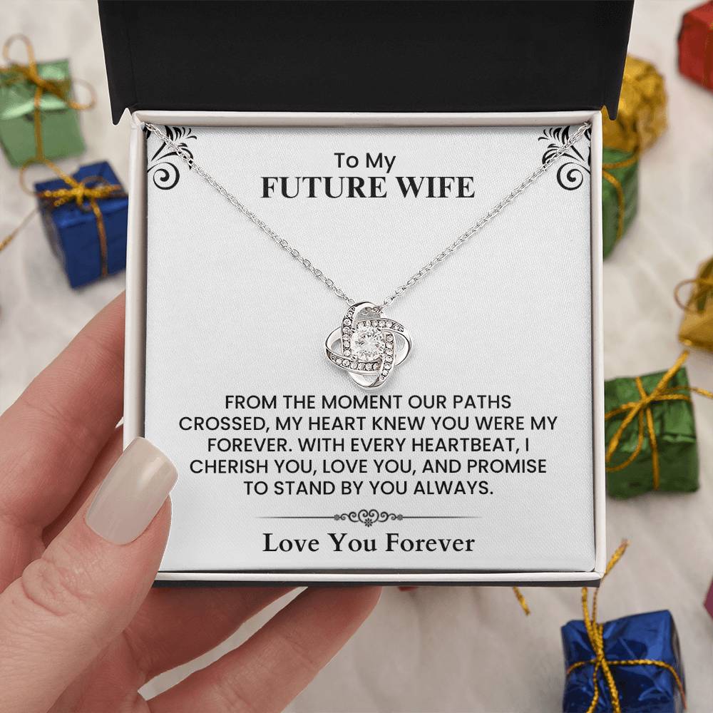 To My Future Wife Eternal Love Knot Necklace Romantic Gift for Engagement Anniversary and Wedding  Love Knot Necklace.