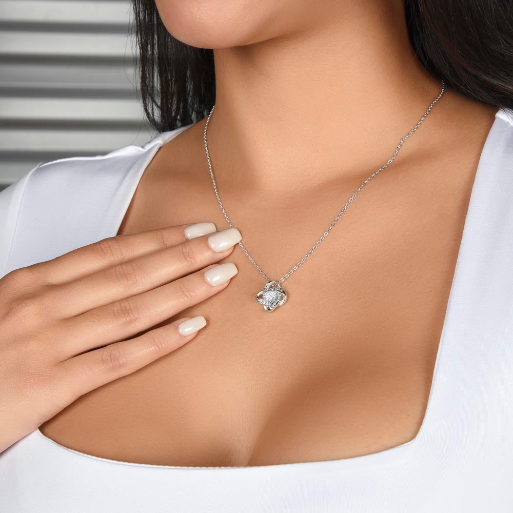 To My Daughter - Meaningful Gift with Love & Encouragement Love Knot Necklace