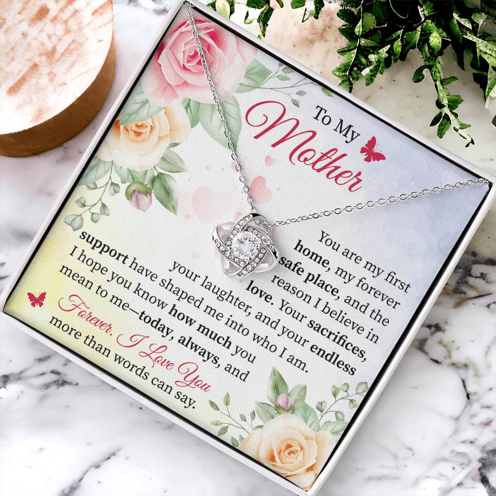 To My Mother - A Beautiful Tribute to Mom's Love & Sacrifice Love Knot Necklace
