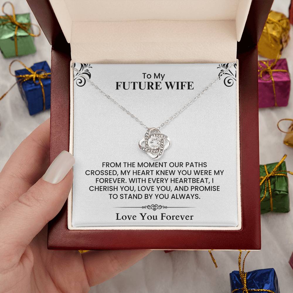 To My Future Wife Eternal Love Knot Necklace Romantic Gift for Engagement Anniversary and Wedding  Love Knot Necklace.