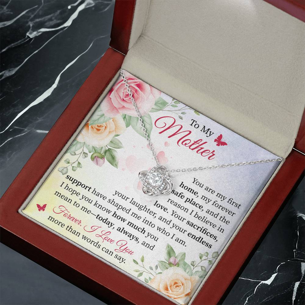 To My Mother - A Beautiful Tribute to Mom's Love & Sacrifice Love Knot Necklace