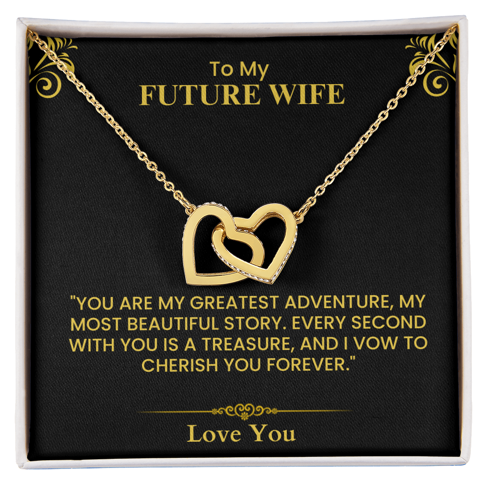 To My Future Wife - Interlocking Hearts Necklace Romantic Gift for Her Interlocking Hearts necklace