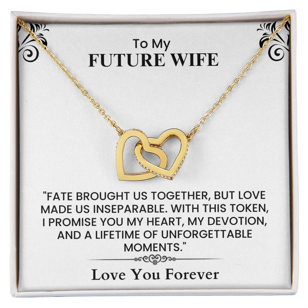 Romantic Gift for Future Wife - Heartfelt Love Letter Card for Proposal or Wedding Interlocking Hearts necklace
