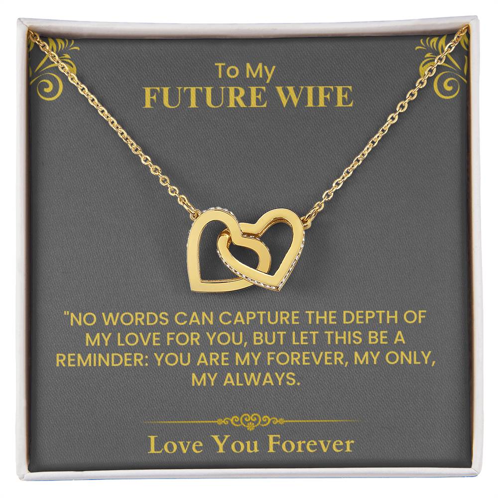 Romantic Gift for Fiancée - Heartfelt Love Letter Card for Wedding or Anniversary interlocking hearts