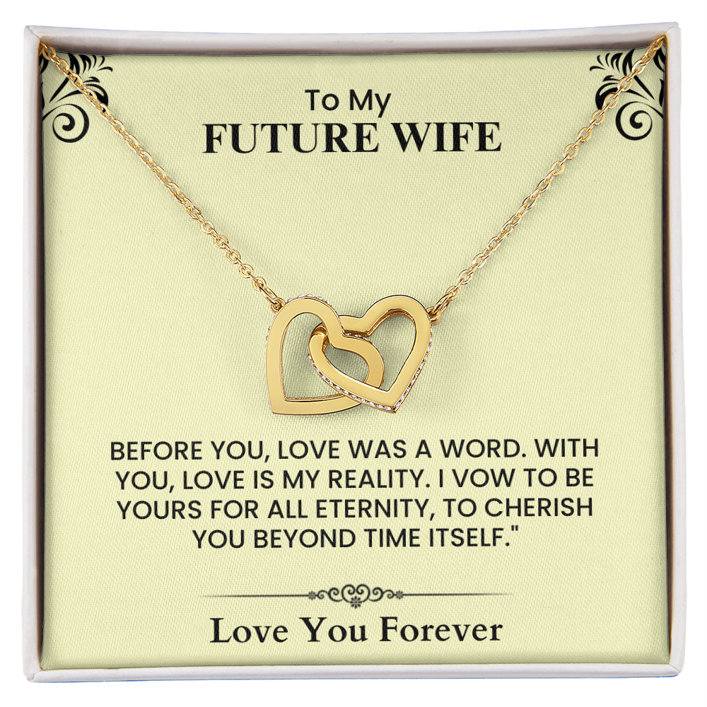To My Future Wife Interlocking Hearts Necklace Sentimental Gift for Anniversary  Interlocking Hearts necklace
