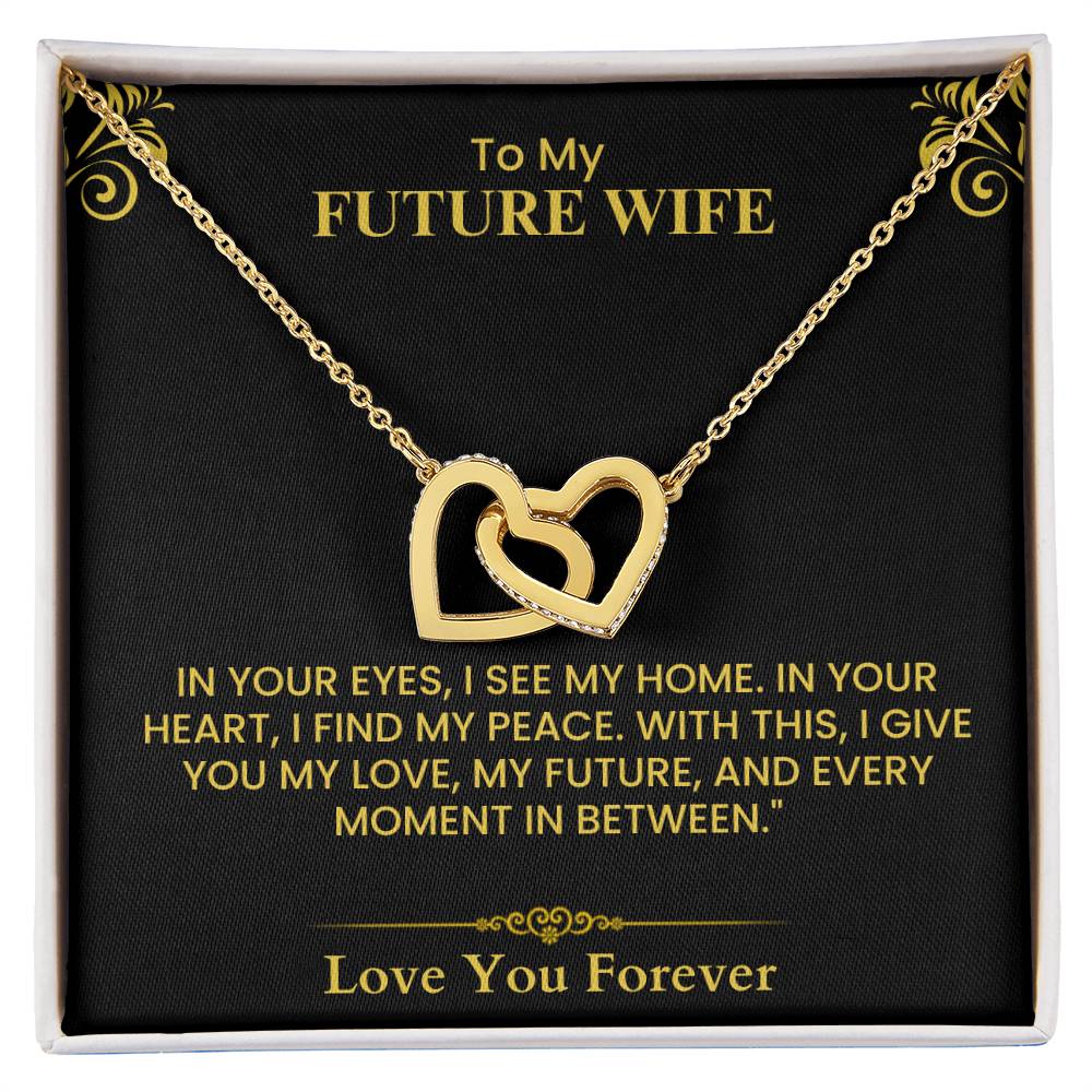 Romantic Gift for Future Wife - Heartfelt Love Letter Card for Proposal or Wedding Interlocking Hearts necklace