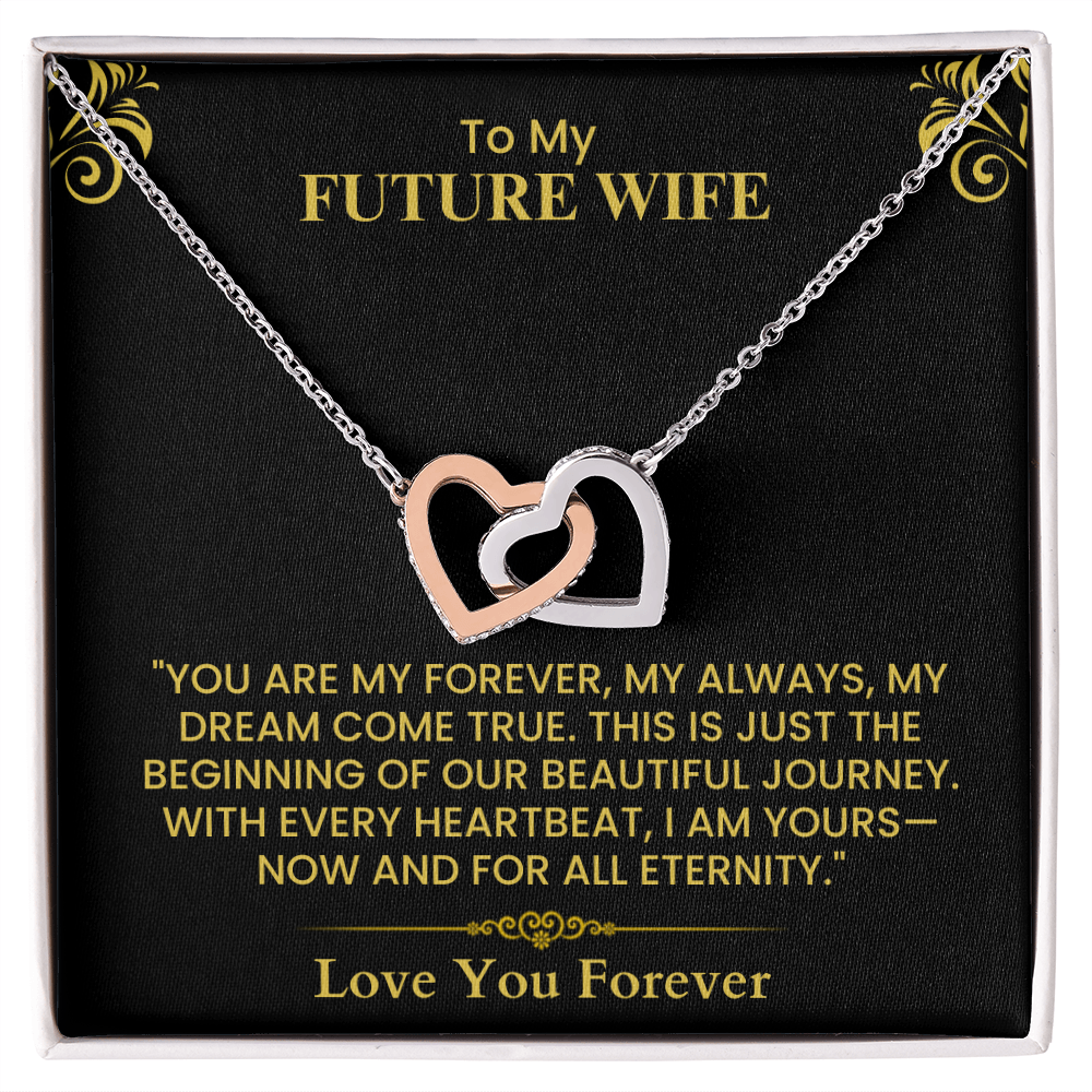 To My Future Wife Interlocking Hearts Necklace Romantic Gift for Engagement Anniversary Interlocking Hearts necklace   and Wedding