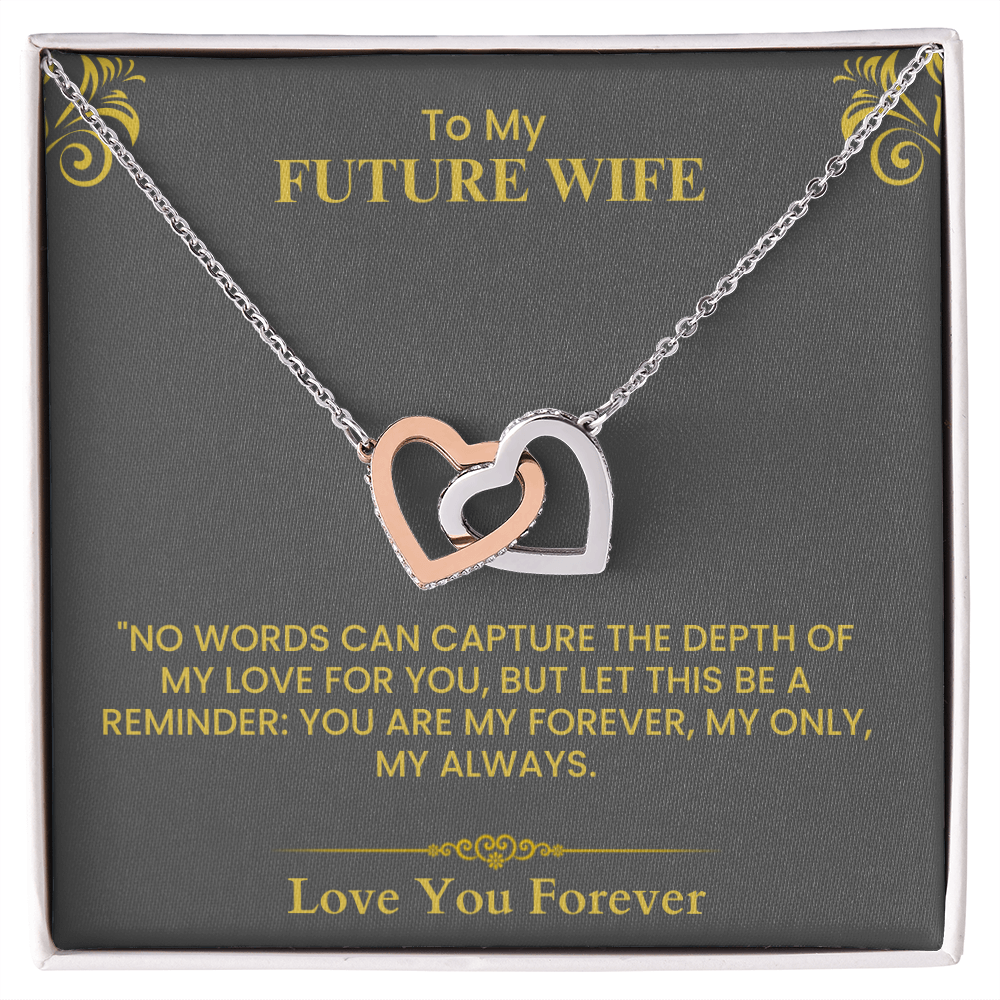 Romantic Gift for Fiancée - Heartfelt Love Letter Card for Wedding or Anniversary interlocking hearts