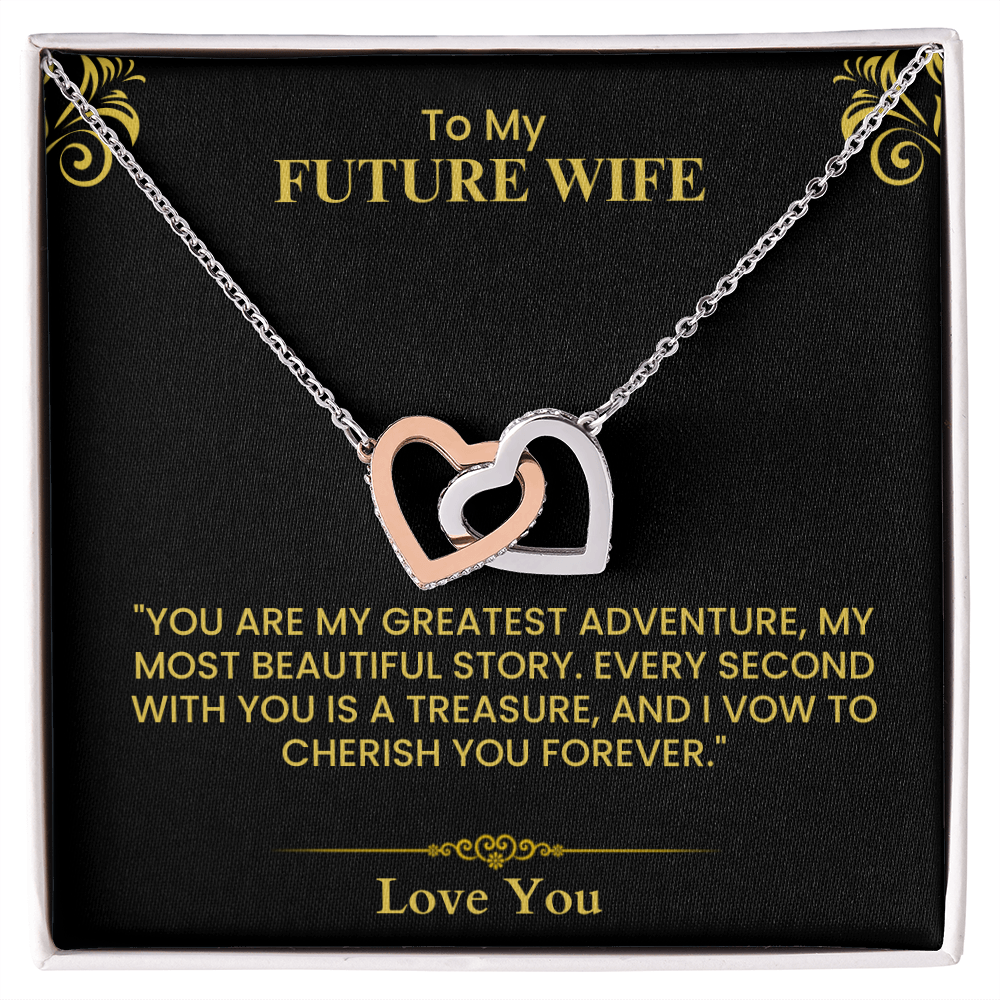 To My Future Wife - Interlocking Hearts Necklace Romantic Gift for Her Interlocking Hearts necklace