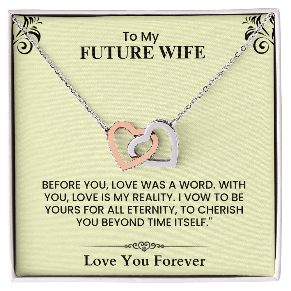To My Future Wife Interlocking Hearts Necklace Sentimental Gift for Anniversary  Interlocking Hearts necklace