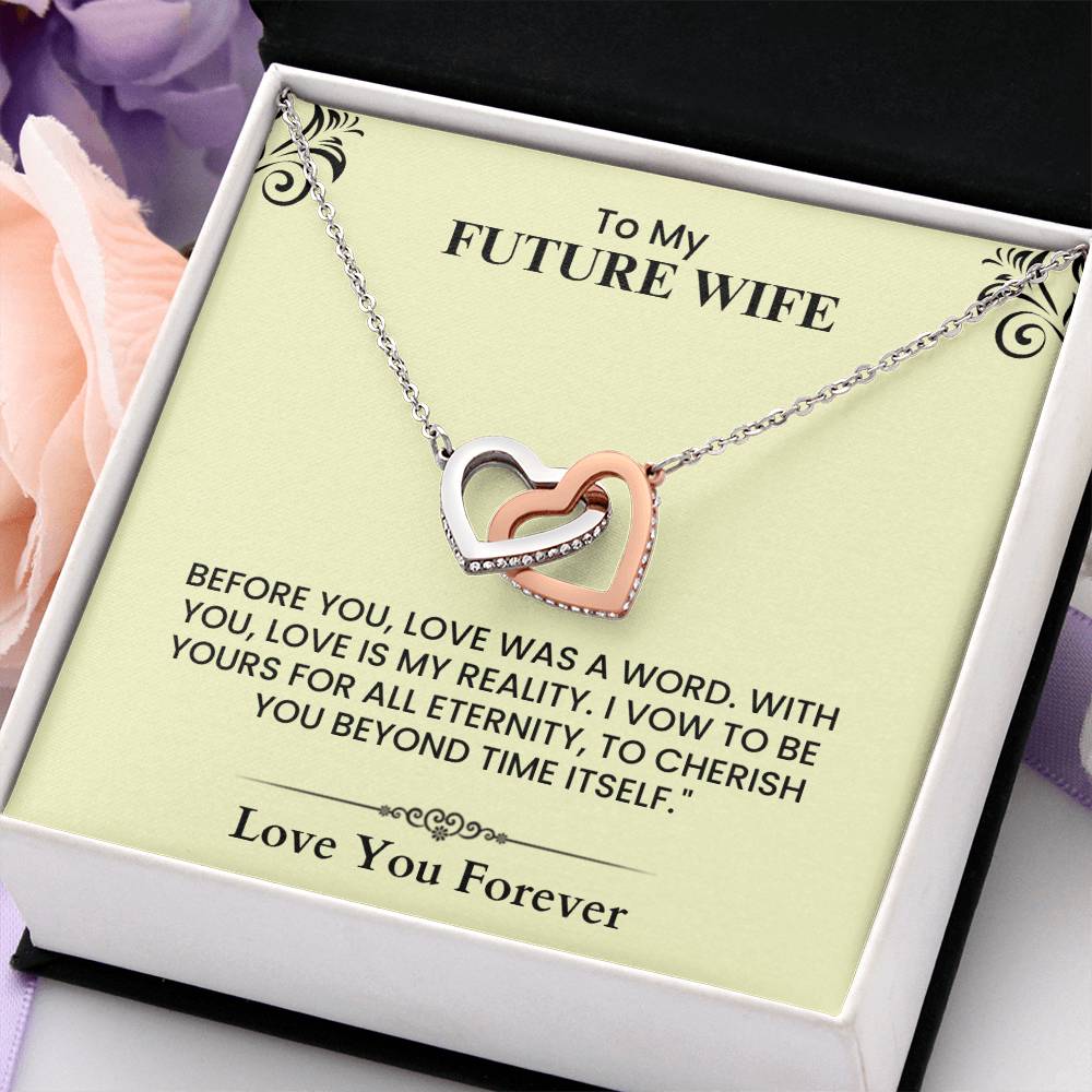 To My Future Wife Interlocking Hearts Necklace Sentimental Gift for Anniversary  Interlocking Hearts necklace
