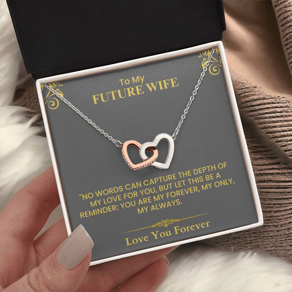 Romantic Gift for Fiancée - Heartfelt Love Letter Card for Wedding or Anniversary interlocking hearts