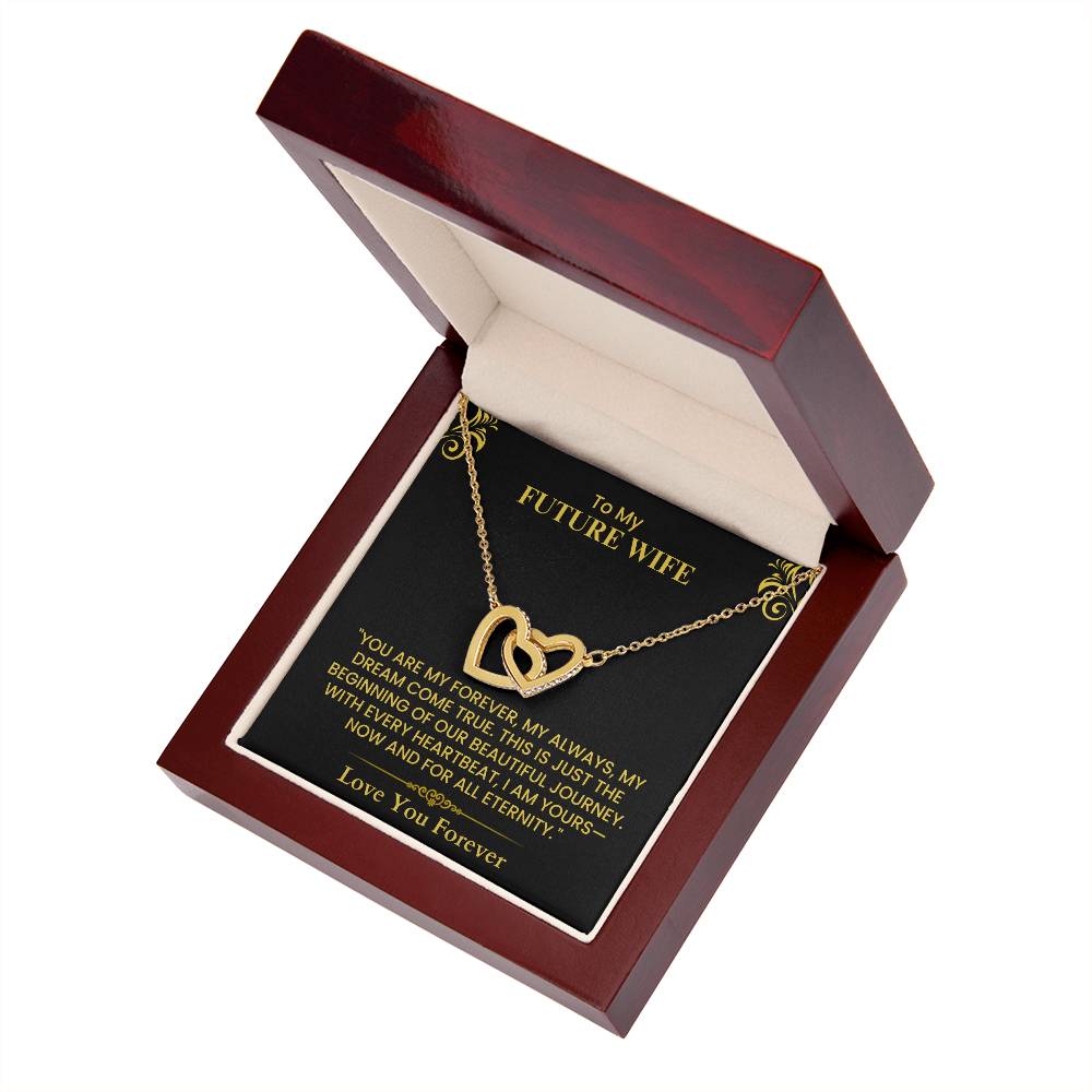 To My Future Wife Interlocking Hearts Necklace Romantic Gift for Engagement Anniversary Interlocking Hearts necklace   and Wedding