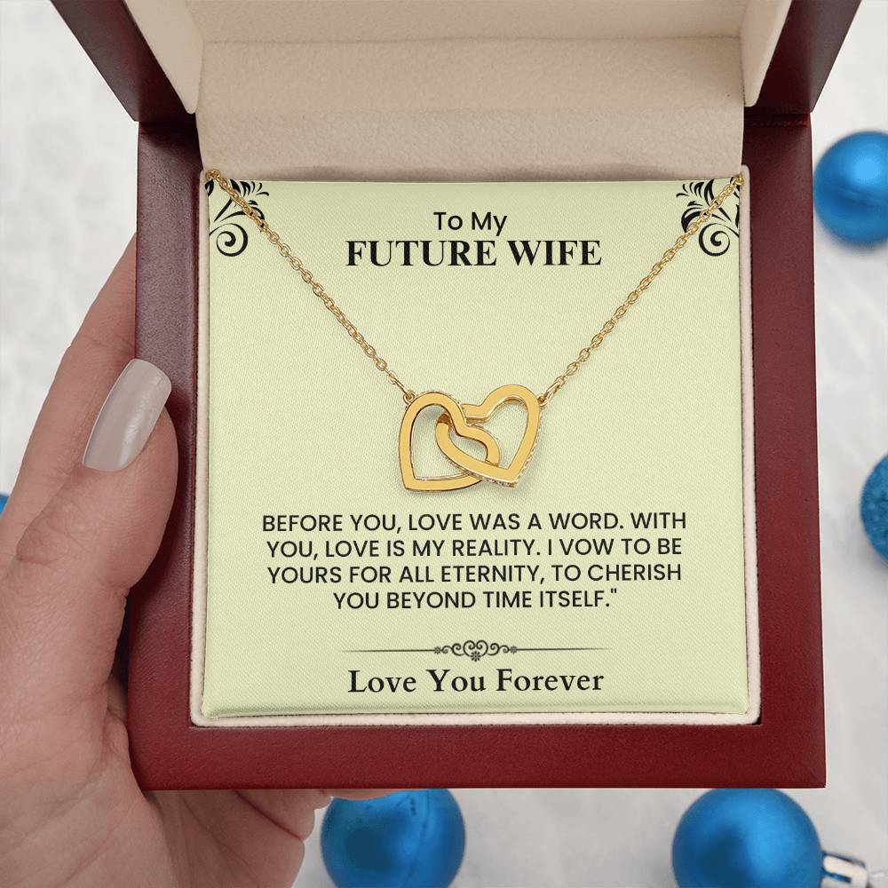 To My Future Wife Interlocking Hearts Necklace Sentimental Gift for Anniversary  Interlocking Hearts necklace