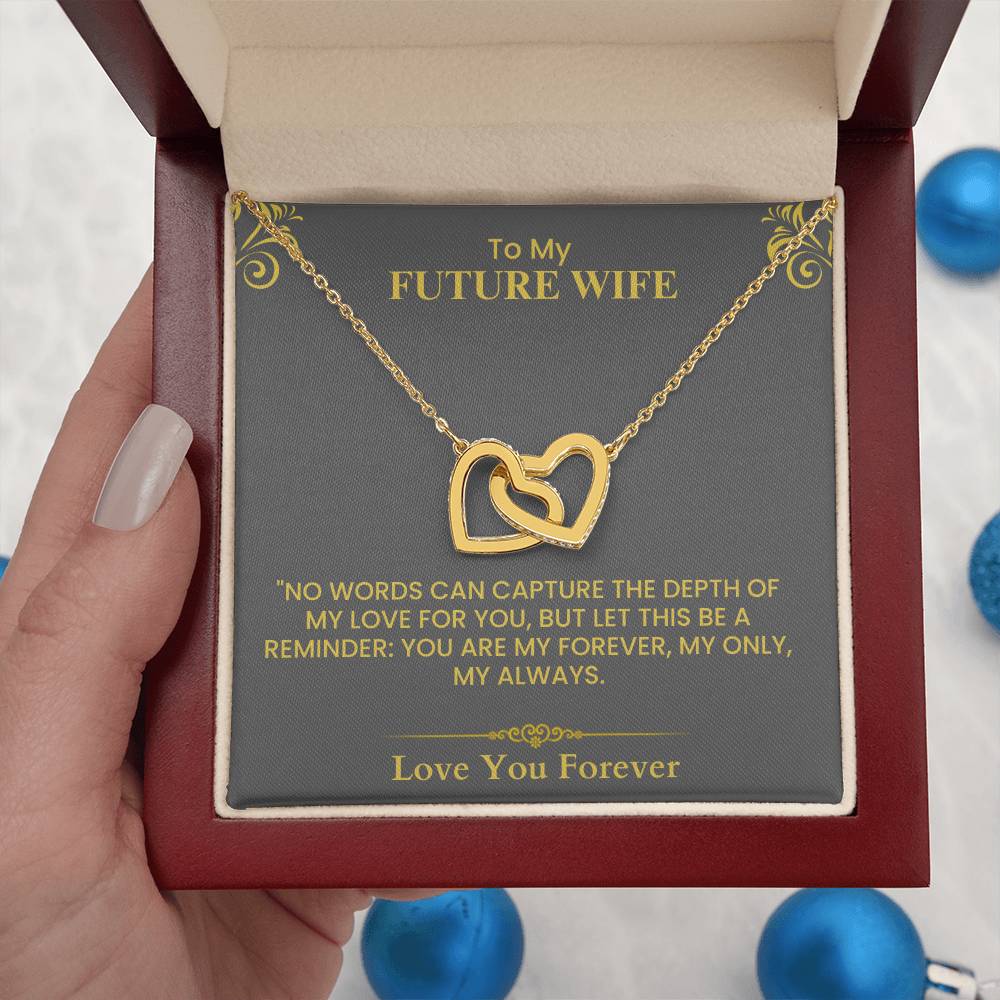 Romantic Gift for Fiancée - Heartfelt Love Letter Card for Wedding or Anniversary interlocking hearts