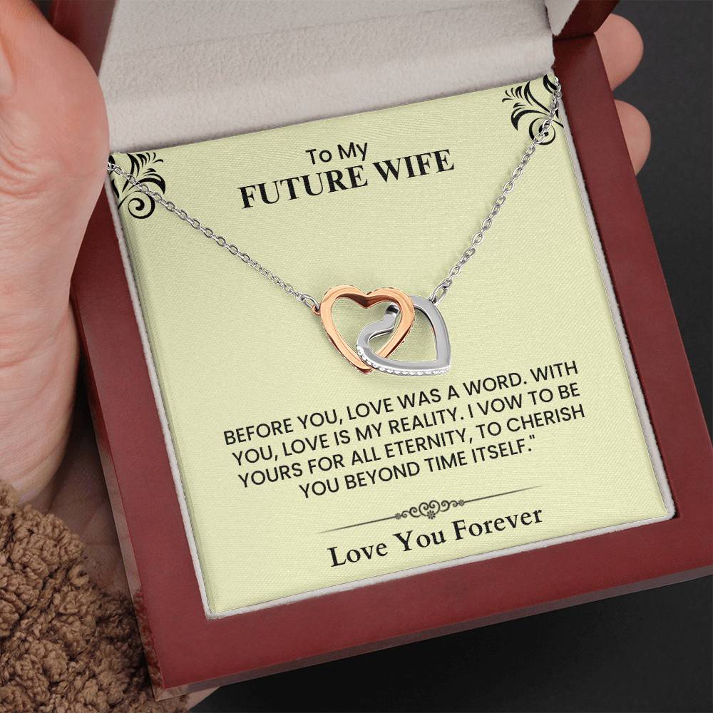 To My Future Wife Interlocking Hearts Necklace Sentimental Gift for Anniversary  Interlocking Hearts necklace