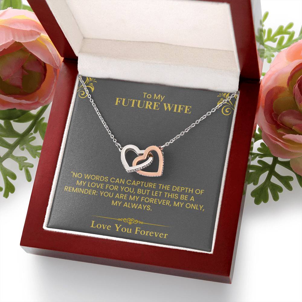 Romantic Gift for Fiancée - Heartfelt Love Letter Card for Wedding or Anniversary interlocking hearts