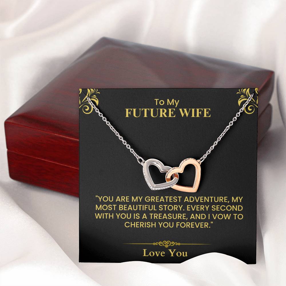 To My Future Wife - Interlocking Hearts Necklace Romantic Gift for Her Interlocking Hearts necklace