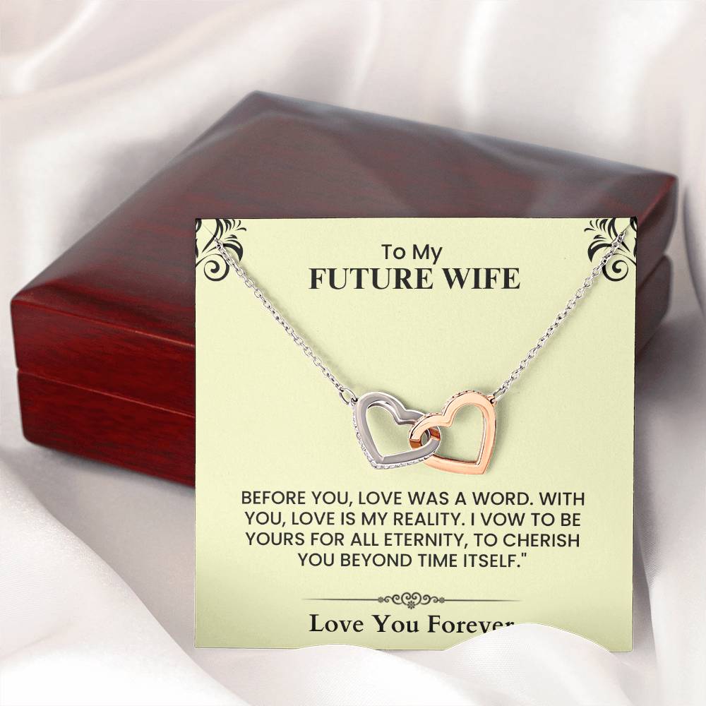 To My Future Wife Interlocking Hearts Necklace Sentimental Gift for Anniversary  Interlocking Hearts necklace