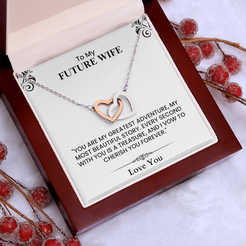 Romantic Gift for Future Wife - Sentimental Wedding or Engagement Keepsake for Her two lovely heart