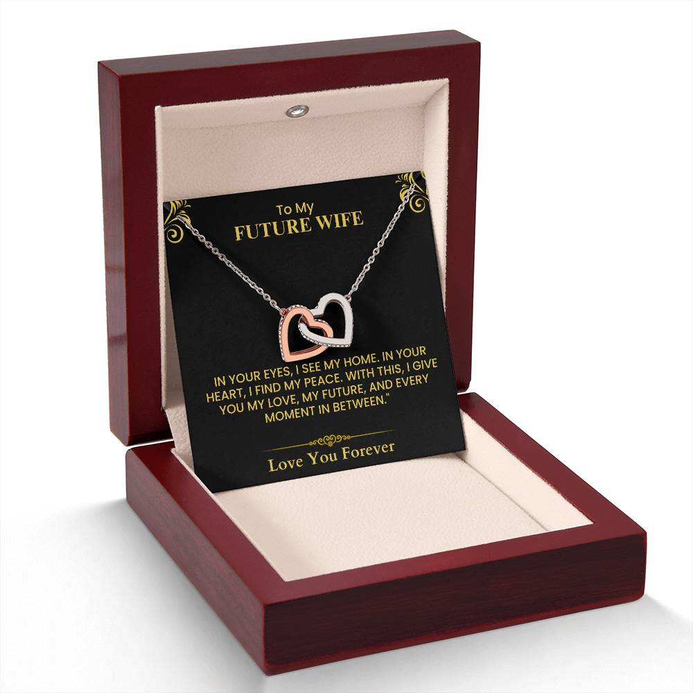 Romantic Gift for Future Wife - Heartfelt Love Letter Card for Proposal or Wedding Interlocking Hearts necklace