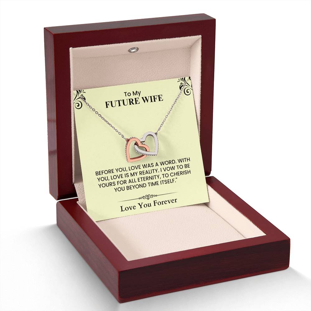To My Future Wife Interlocking Hearts Necklace Sentimental Gift for Anniversary  Interlocking Hearts necklace