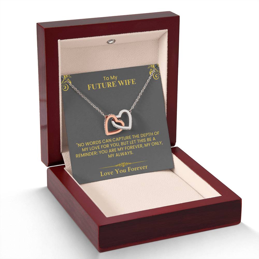 Romantic Gift for Fiancée - Heartfelt Love Letter Card for Wedding or Anniversary interlocking hearts