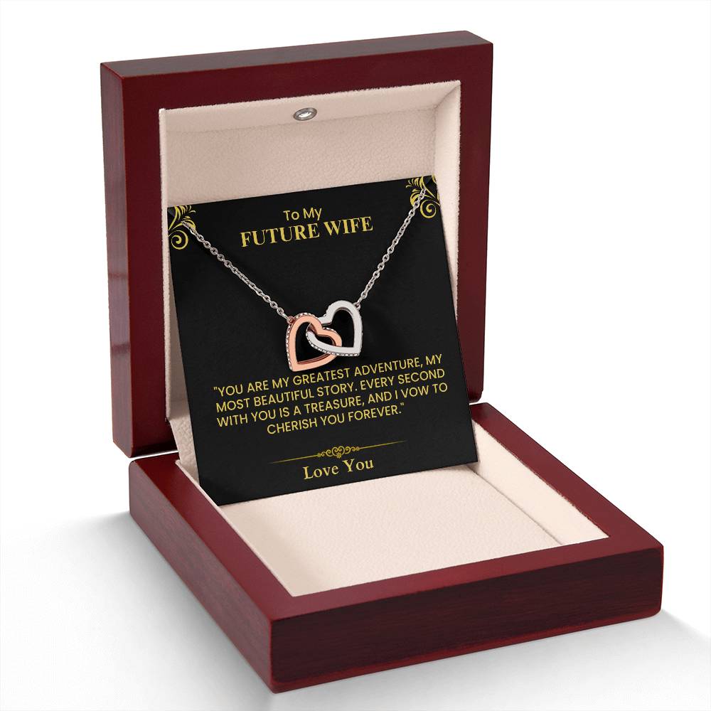 To My Future Wife - Interlocking Hearts Necklace Romantic Gift for Her Interlocking Hearts necklace