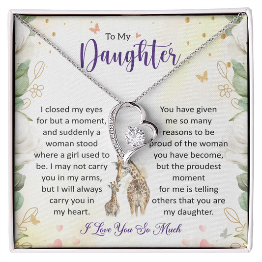Sentimental Gift for Daughter - Heartfelt Keepsake from Mom or Dad Forever Love Necklace