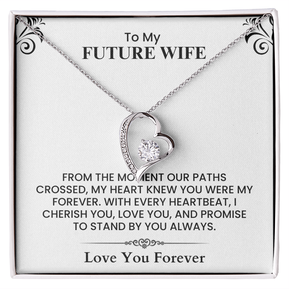 To My Future Wife Sparkling Heart Necklace Meaningful Gift for Anniversary  Forever Love Necklace